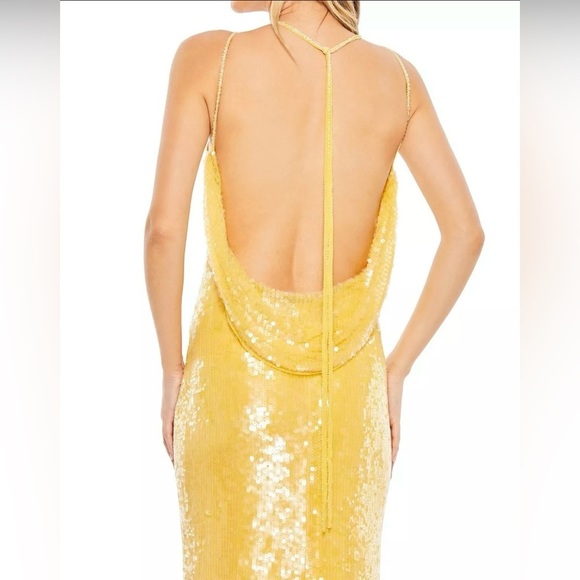 Mac Duggal Prom Long Formal Evening Gown Yellow Sunshine 93718 Size 8 - Picture 5 of 12